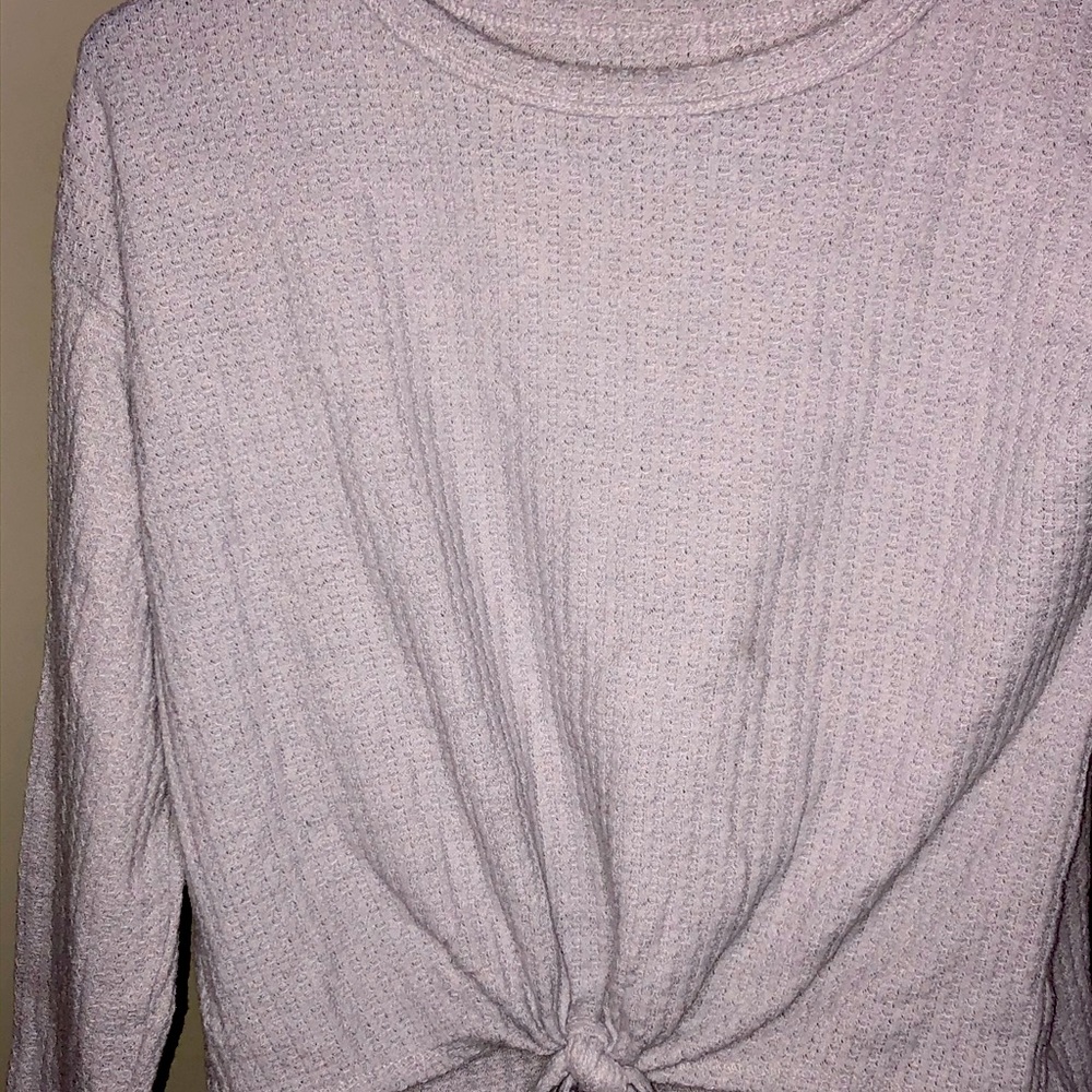 A Grey Tied up Sweater